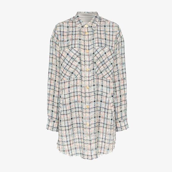 FAITH CONNEXION Check Tweed Oversized Shirt Multicolor - Picture 5 of 7